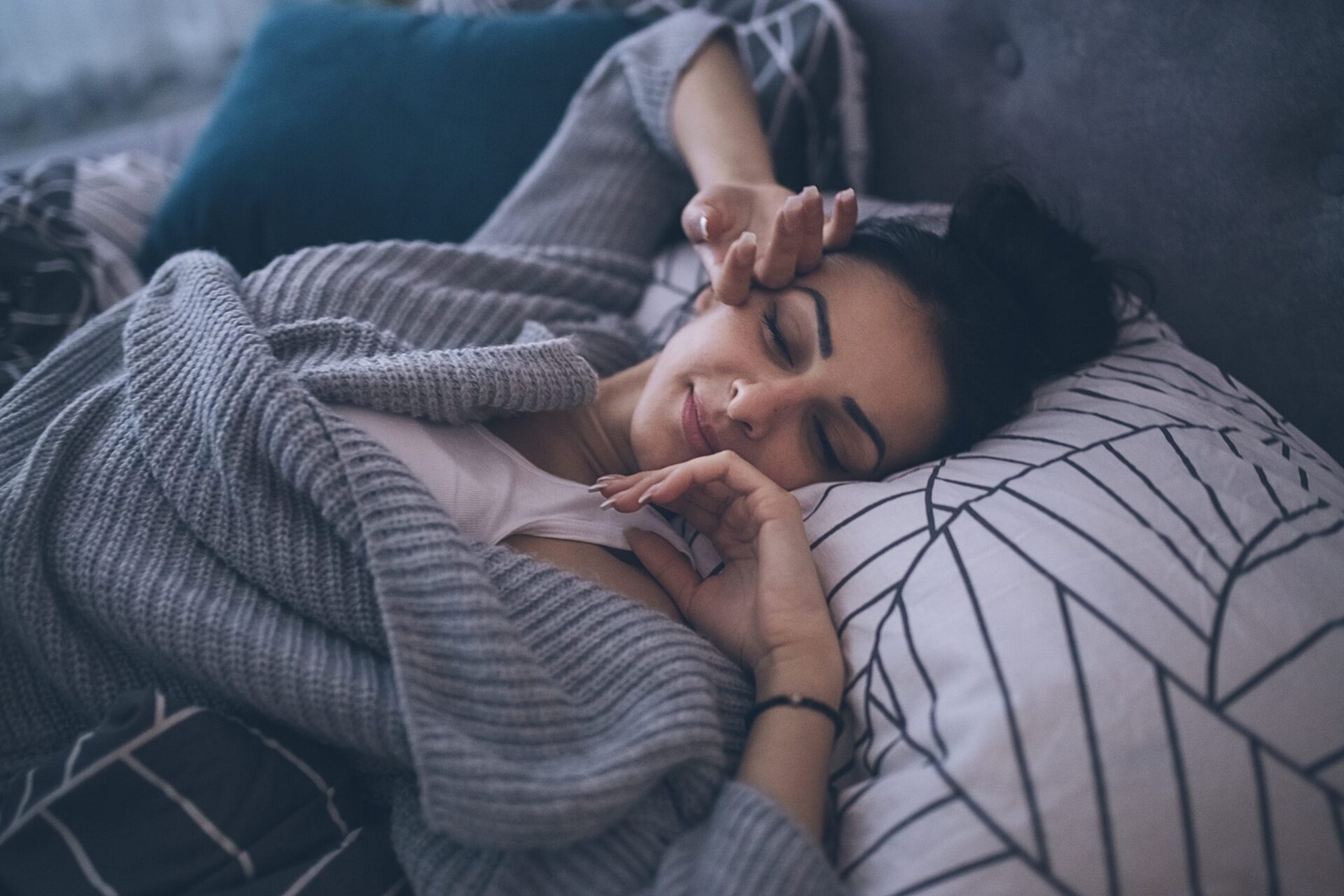 Person waking up rested after a good night's sleep