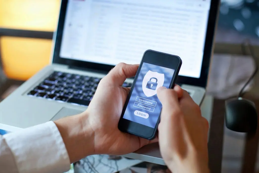 user logging into account on mobile