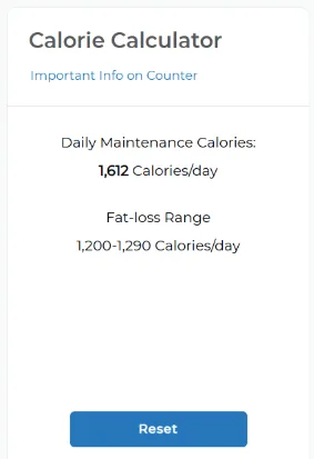 Avidon Health Calorie Calculator nutrition tool