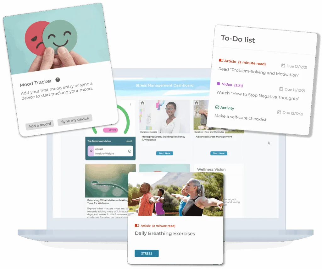 Avidon Health custom wellness dashboard interface