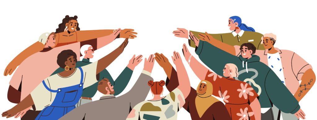 Illustration of employees collaborating to symbolize strategies for boosting employee morale and workplace engagement