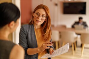 Manager having a supportive one-on-one conversation with an employee about mental health