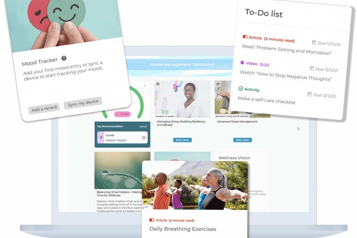 Avidon Health custom wellness dashboard interface